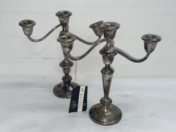 Two Vintage Gorham Weighted Sterling Silver Candelabra