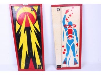 Two Decorative Pieces Out Of Vintage 1970's And Early 80's Pinball Machines