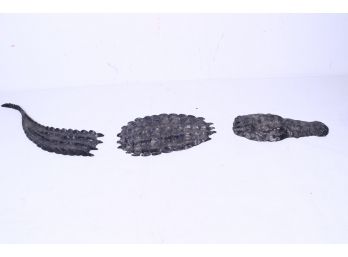 Three Piece Bronze Alligator Sculpture - Artist Signed