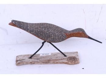 Wooden Bird Decoy With Glass Eyes