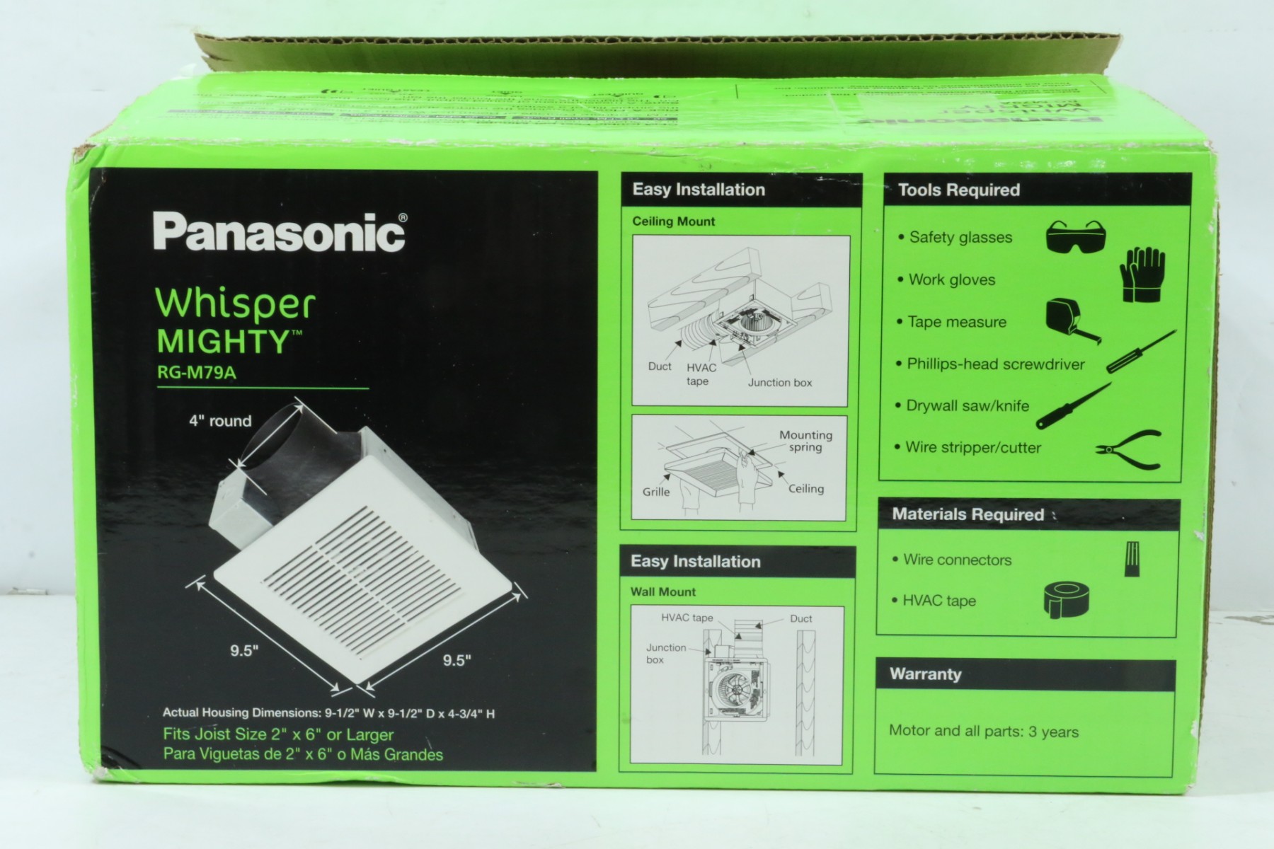 Panasonic Whisper Mighty Pick-A-Flow 70/90 CFM Bathroom Exhaust Fan RG ...