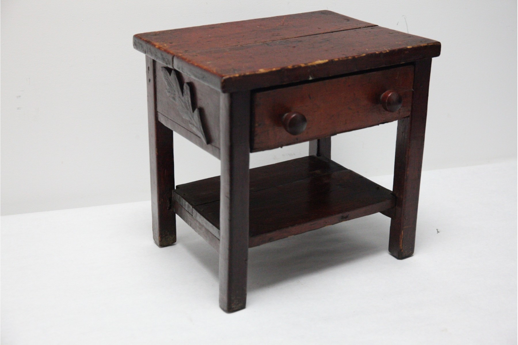 Rare Antique Late 18th Century Colonial Single Drawer Step Stool With ...