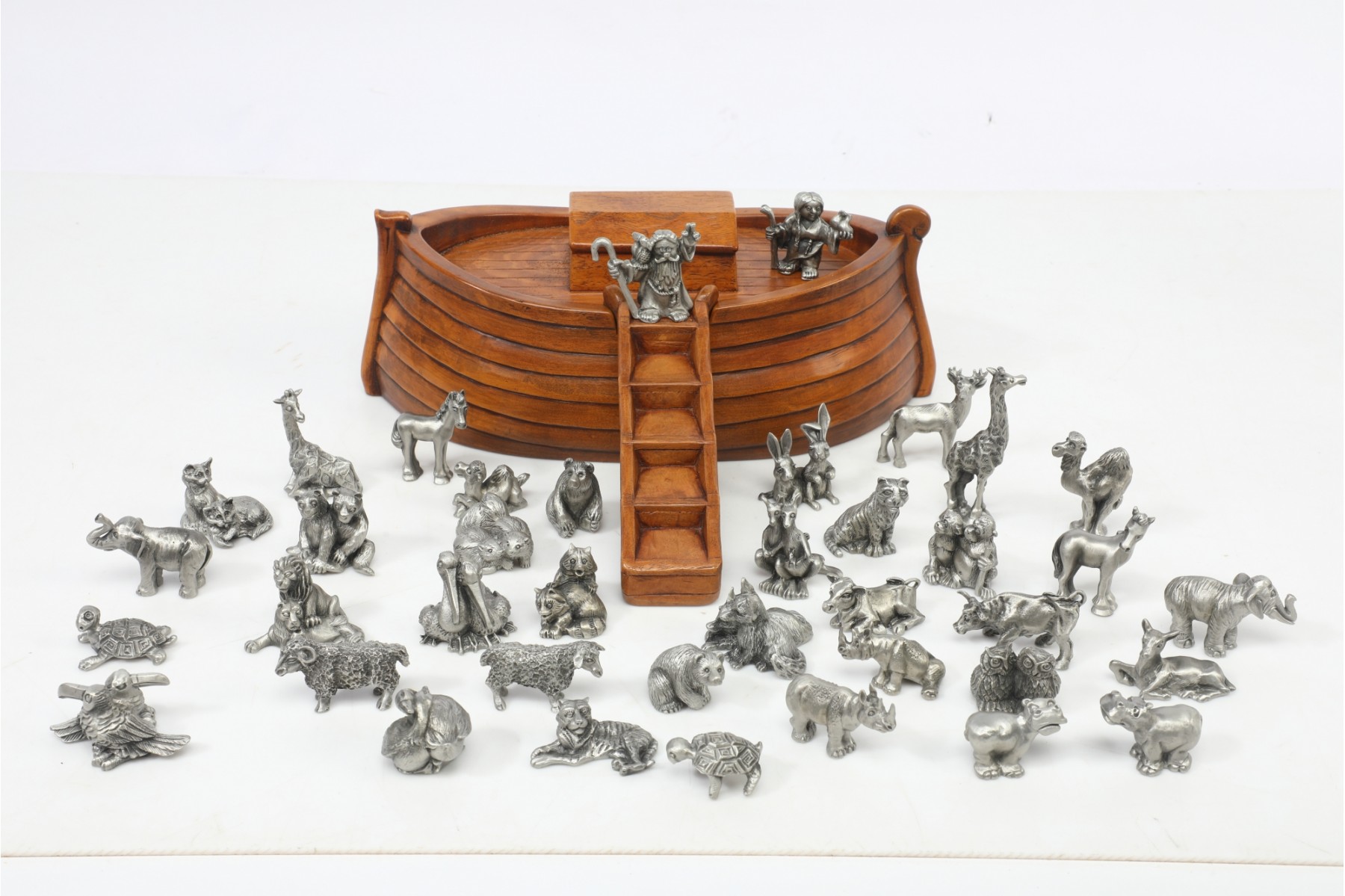 41pc Vintage Hudson Pewter Noah's Ark Set #102645 | Auctionninja.com