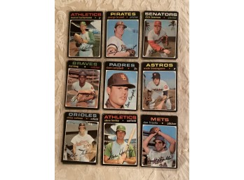 1971 Topps Baseball Card Lot Of 18