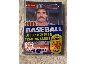 1986 Fleer Baseball Pack With Wade Boggs Showing