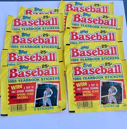 1986 TOPPS BASEBALL YEARBOOK STICKERS  LOT OF 10 -  ROSE,  CAL RIPKEN?