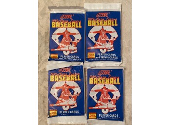 1989 Score Baseball Pack Lot Of 4. Griffey Rookie!!