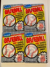 1989 Fleer Wax Pack Lot Of 4. Griffey? Ripken?