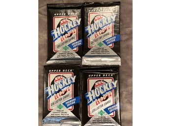 1990-1991 Upper Deck Hockey Card Packs Lot Of 4