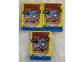 1991 Topps Desert Storm Wax Packs Lot Of 3