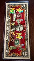 USA $2 Dollar Bill 2018 Chinese New Year Of THE DOG Gold Hologram