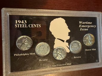 1943 Wartime Emergency Issue Steel Cents Coin Set