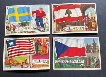 1956 Topps Flags Of The World Card Lot Of 4