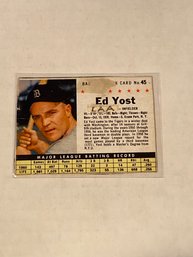 1962 Post Cereal Baseball Card Ed Yost