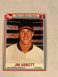1990 Post Cereal Baseball Card Jim Abbott