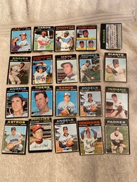 1971 Topps Baseball Card Lot Of 20