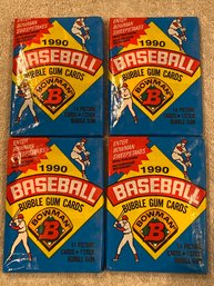 1990 Bowman Baseball Wax Packs Lot Of 4