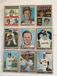 1970 Topps Baseball Card Lot Of 9