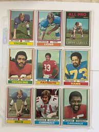 1974 Topps Football Card Lot Of 18