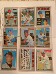 1970 Topps Baseball Card Lot Of 9