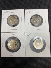Jefferson Nickel Uncirculated Coin Lot Of 4