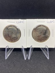 1976 John F Kennedy Half Dollar Coin Uncirculated Lot Of 2