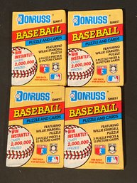 1991 Donruss Baseball Series 1 Lot Of (4) Unopened Packs