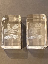 TONY STEWART #20 NASCAR RACING Glass Display Hologram Paperweight Crystal