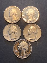 1972 S Clad Proof Quarter Lot Of 5