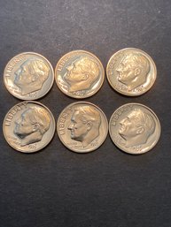 1971 S Clad Proof Dime Lot Of 6