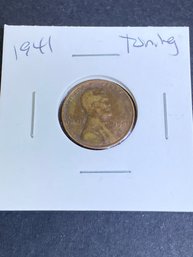 1941 Wheat Penny With Some Toning