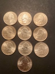 2011 D Olympic Washington America The Beautiful BU Quarter From U.S. Mint Roll Lot Of 10