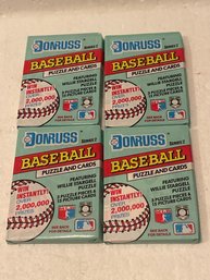 1991 Donruss Baseball Card Packs Lot Of 4