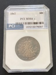 1947 Walking Liberty Coin PCI MS 64 With Toning