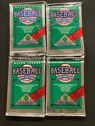 1990 Upper Deck Baseball Card Packs Lot Of 4