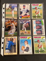 Assorted Baseball Card Sheet Of 9
