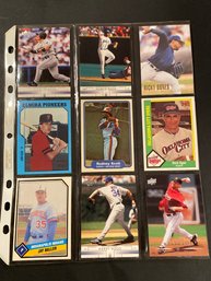 Assorted Baseball Card Sheet Of 9