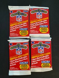 1989 Pro Set Football  Wax Pack Lot Of 4