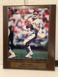 Phil Simms Autographed Photo Plaque