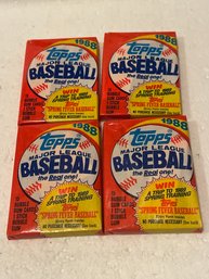 1988 Topps Wax Packs - 4 Sealed Packs