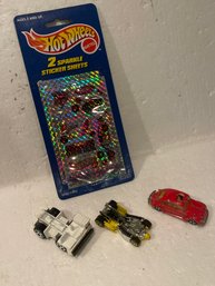 Assorted Cars Lot Of 3, 1 Package Hot Wheel Stickers