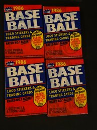 1986 Fleer Baseball Card Pack Lot Of 4