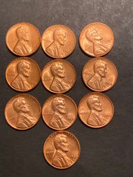 1968 S Lincoln Pennies Lot Of 10. BU