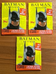 Batman Returns Lot Of (3) Unopened Wax Packs