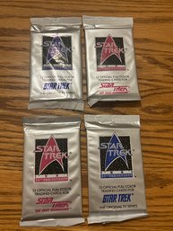 1991 Star Trek Series 1 Trading Cards Lot Of (4) Unopened Packs