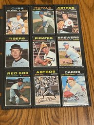 Lot Of (18) Assorted 1971 Topps Baseball Cards