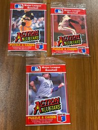 1984 Donruss Action All Stars Lot Of (3) Unopened Packs.