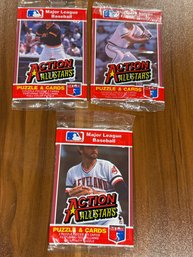 1984 Donruss Action All Stars Lot Of (3) Unopened Packs.
