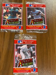1984 Donruss Action All Stars Lot Of (3) Unopened Packs.