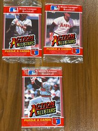 1984 Donruss Action All Stars Lot Of (3) Unopened Packs.
